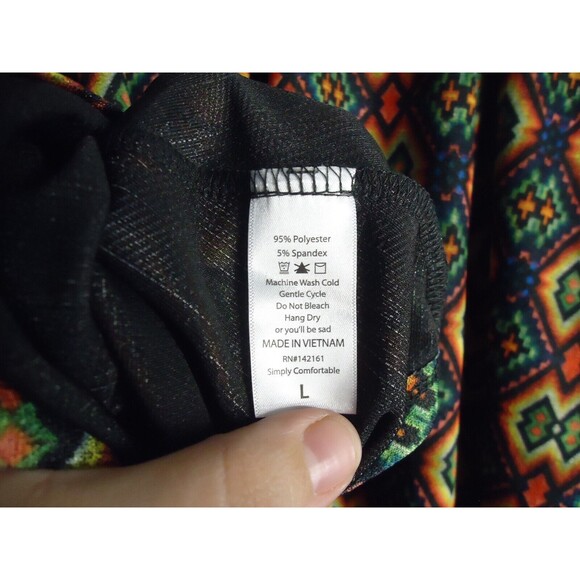 Lularoe Madison Skirt With Pockets Bold Multicolored Geometric Print Size L New - Picture 5 of 8